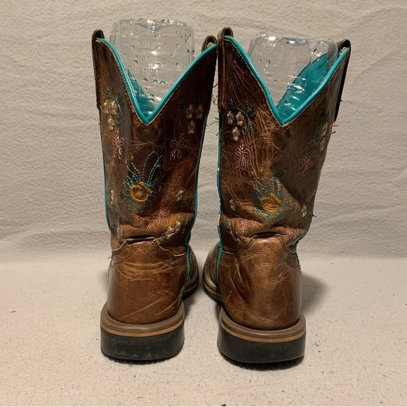 Smoky Mountain Floralie Embroidered Western Cowgirl Boots Size 2 Squared Toe - Picture 6 of 9
